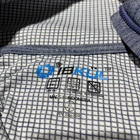 IBKUL Pullover Womens Medium Blue 1/4 Zip Asymmetrical Mock Neck Active UPF 50 - Picture 7 of 10